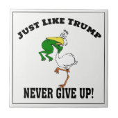 Geef nooit op kikker verstikkende pelikaan zoals T Tegeltje (Voorkant)