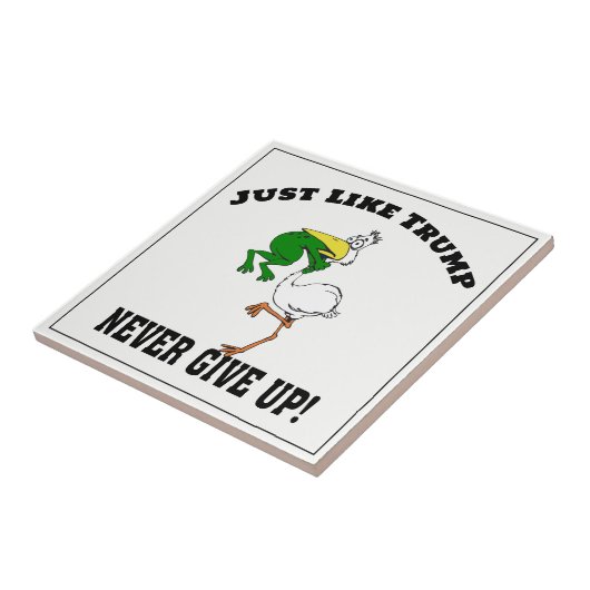 Geef nooit op kikker verstikkende pelikaan zoals T Tegeltje (Zijkant)