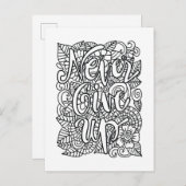 Geef nooit op - kleur je eigen briefkaart (Voorkant / Achterkant)