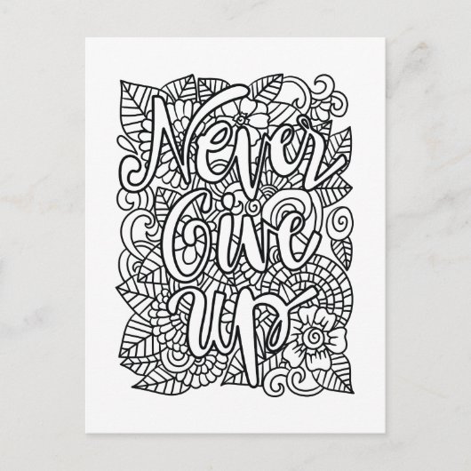 Geef nooit op - kleur je eigen briefkaart (Voorkant)