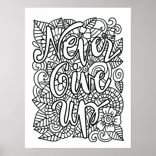 Geef nooit op - kleur je eigen poster (Voorkant)