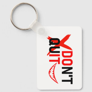 GEEF NOOIT OP – Krachtig Rood Motivatie Design Sleutelhanger