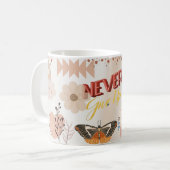 geef nooit op, lees nooit minder koffiemok (Voorkant links)