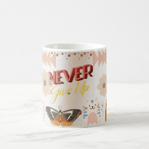 geef nooit op, lees nooit minder koffiemok