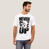 Geef nooit op met fietsen t-shirt (Voorkant volledig)