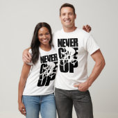 Geef nooit op met fietsen t-shirt (Unisex)