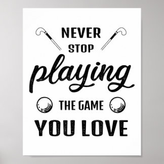 Geef Nooit Op Met Het Spel Dat Je Lief Is Hockey  Poster
