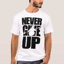 Geef nooit op met kajakken t-shirt