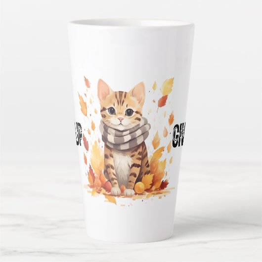 Geef nooit op met Schattigee Bengaalse Kat in de H Latte Mok (Voorkant)