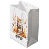 Geef nooit op met Schattigee Bengaalse Kat in de H Medium Cadeauzakje (Voorkant Gekanteld)