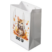 Geef nooit op met Schattigee Bengaalse Kat in de H Medium Cadeauzakje (Achterkant Gekanteld)