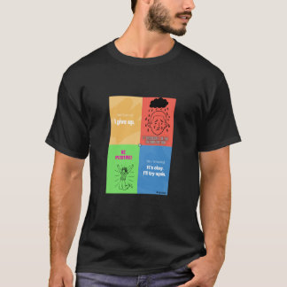 Geef nooit op: Motivatie collage ontwerp T-shirt