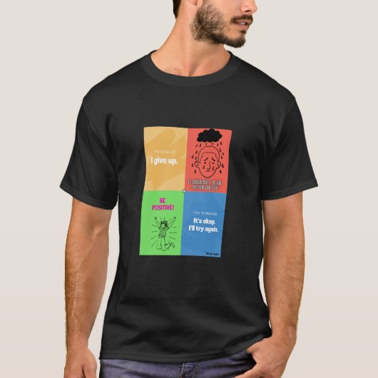 Geef nooit op: Motivatie collage ontwerp T-shirt (Voorkant)