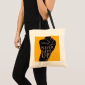 "Geef nooit op" Motivatie eerste Canvas tas (Voorkant (product))