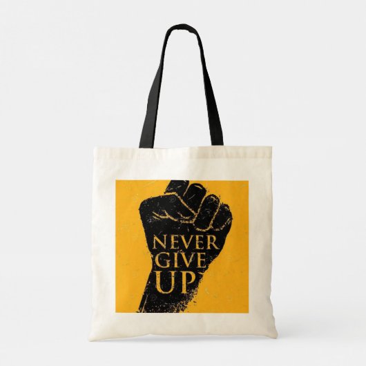 "Geef nooit op" Motivatie eerste Canvas tas (Achterkant)