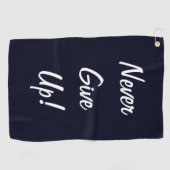 Geef nooit op! Motivatie golfhanddoek (Horizontaal)
