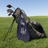 Geef nooit op! Motivatie golfhanddoek (Groen)
