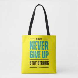 Geef Nooit Op – Motiverende Boodschappentas Tote Bag