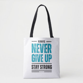 Geef Nooit Op – Motiverende Boodschappentas Tote Bag