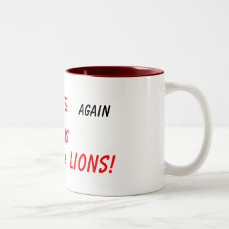 geef nooit op! tweekleurige koffiemok