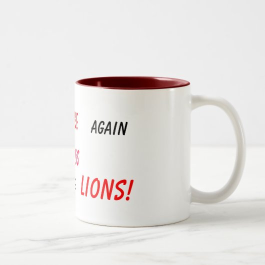 geef nooit op! tweekleurige koffiemok (Rechts)