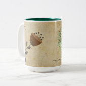 "Geef nooit op" Tweekleurige Koffiemok (Voorkant links)