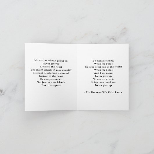 Geef nooit op - Wenskaart Kaart (Binnen)