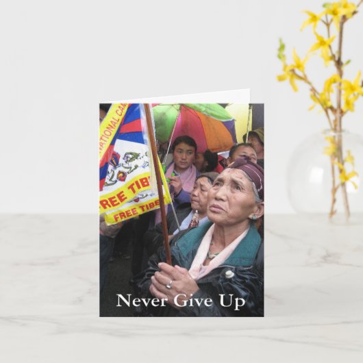 Geef nooit op - Wenskaart Kaart (Gele Bloem)