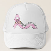 Geef nooit op zonder een borstkankerlint trucker pet (Voorkant)