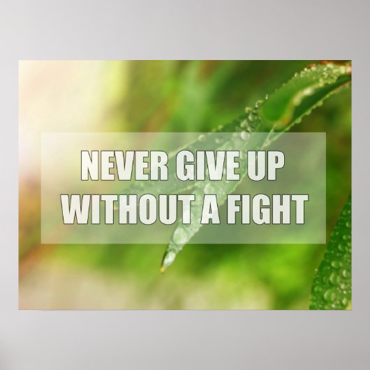 Geef nooit op zonder een gevecht poster (Voorkant)