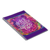 Geef nooit Paarse inspirativiteit Floral op Notitieboek (Rechterzijde)