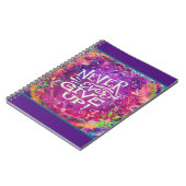 Geef nooit Paarse inspirativiteit Floral op Notitieboek (Linkerzijde)