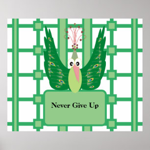 Geef nooit Peacock Planner op Poster
