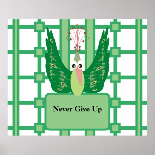 Geef nooit Peacock Planner op Poster (Voorkant)