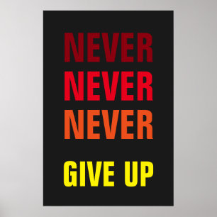 Geef nooit Red Yellow Success Print op