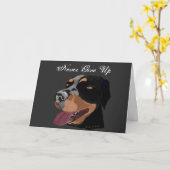 Geef nooit Rottweiler Aanmoediging Kaart (Gele Bloem)