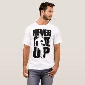 Geef nooit rugby op t-shirt (Voorkant volledig)