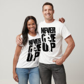 Geef nooit rugby op t-shirt (Unisex)