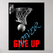 Geef nooit succes Basketball Print op (Voorkant)