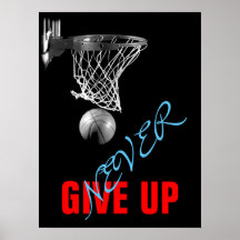 Geef nooit succes Basketball Print op