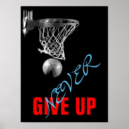 Geef nooit succes Basketball Print op