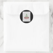 Geef nooit teken op ronde sticker (Tas)