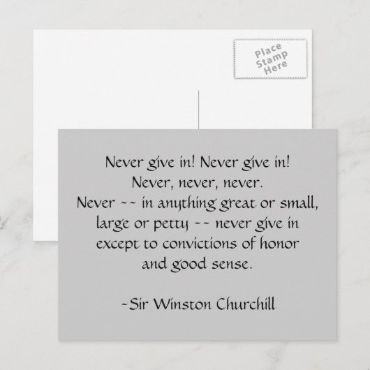 Geef nooit toe! Briefkaart (Voorkant / Achterkant)