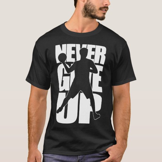 Geef nooit trefbal op t-shirt (Voorkant)