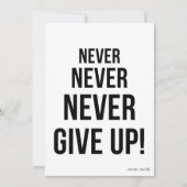 Geef nooit Winston Churchill Motivatie Kaart op (Voorkant)