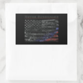 Geef nooit zwarte Amerikaanse vlag over Rechthoekige Sticker (Tas)