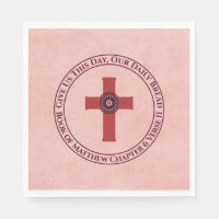 Geef ons deze dag bijbel Verse Cross Terra Cotta
