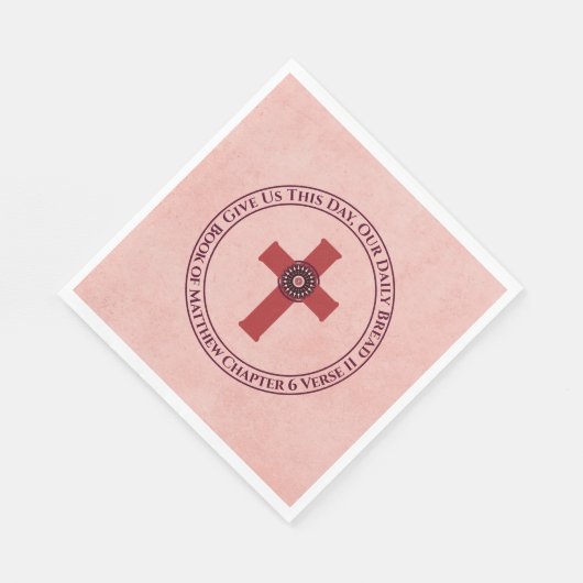 Geef ons deze dag bijbel Verse Cross Terra Cotta Servet (Hoek)