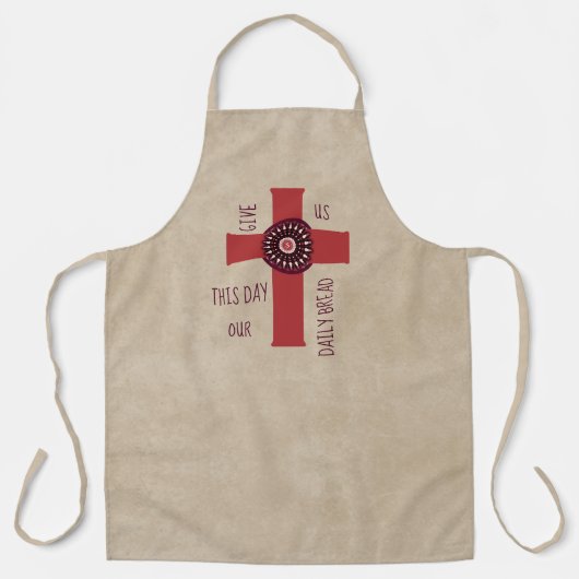 Geef ons deze dag een unieke offerte schort (Voorkant)
