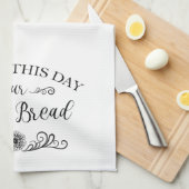 Geef ons deze dag ons dagelijks bijbelcitaat theedoek (Quarter Fold)